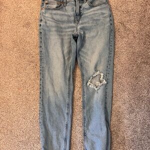 American Eagle Outfitters Light Blue Straight Leg Skinny Jeans